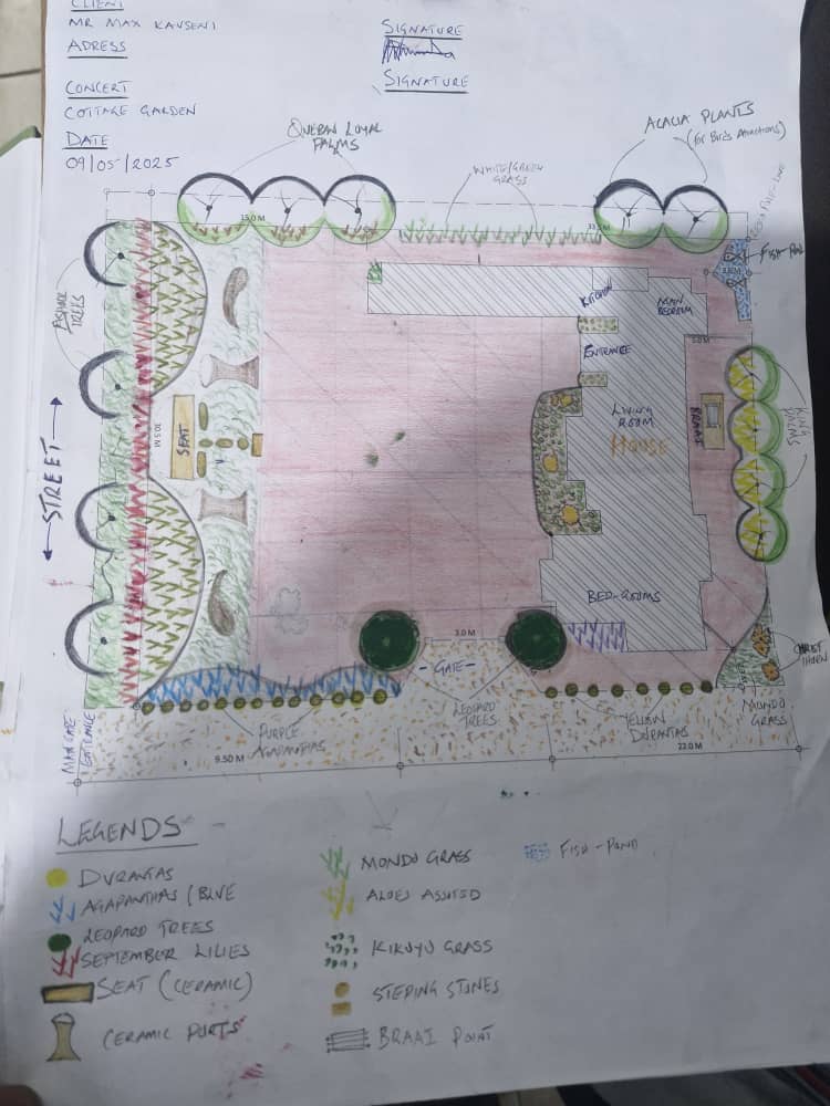 Finding Green Solutions landscape design plan for eco-friendly garden and outdoor space enhancement.